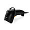 Schwarzer Barcode-Scanner, erkennbar durch Newland-Logo und graues Feld. Liegt auf weißem Hintergrund.