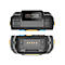 Scanner portable avec écran tactile et clavier, gris et orange. L'écran affiche des icônes, dont la recherche Google.