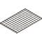 Vista superior de una cuadrícula rectangular hecha de líneas negras.