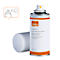 Whiteboard cleaner spray can, white with orange accent. A symbol shows the spray principle. Inscription: nobo, Deepclene, cleaning foam.