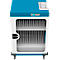 Notebook-Ladewagen Good Connections GEMMA N32, für 32 Geräte, Schuko-Buschen, abschließbar, Leistung 3680 W, weiß-blau