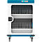 Notebook-Ladewagen Good Connections GEMMA N32, für 32 Geräte, Schuko-Buschen, abschließbar, Leistung 3680 W, weiß-blau