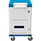 Notebook-Ladewagen Good Connections GEMMA N32, für 32 Geräte, Schuko-Buschen, abschließbar, Leistung 3680 W, weiß-blau