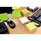 Notes auto-adhésives Brillant, cube avec 450 feuilles, l. 75 x H 75 mm, 6 coloris