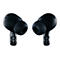 Zwei schwarze In-Ear-Kopfhörer mit transparenten Stielen auf weißem Hintergrund.