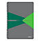Graues Notizbuch mit Spiralbindung, grün-grauem Design. Aufschrift: "The Office Notebook".