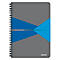 Graues Notizbuch mit blauen Akzenten und Spiralbindung. 'The Office Notebook' steht horizontal in der Mitte.