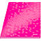 Ein pinkfarbenes Notizbuch mit geometrischem Muster und der Aufschrift "LEITZ".