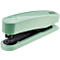 Light green stapler on a white background. The black inside of the stapler is visible. At the top right it says "NOVEL" in capital letters.
