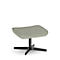 Hocker mit gepolsterter, eckiger Sitzfläche. Schwarzes Fußgestell in Sternform. Hintergrund ist weiß.