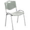 NowyStyl chaise visiteur, H 470 mm x L 460 mm x P 410 mm, plastique, avec piétement acier, pieds anti-rayures, empilable, gris aluminium