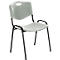 NowyStyl chaise visiteur, H 470 mm x L 460 mm x P 410 mm, plastique, avec piétement acier, pieds anti-rayures, empilable, noir-gris
