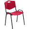 NowyStyl chaise visiteur, H 470 mm x L 460 mm x P 410 mm, plastique, avec piétement acier, pieds anti-rayures, empilable, noir-rouge