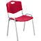 NowyStyl chaise visiteur, H 470 mm x L 460 mm x P 410 mm, plastique, avec piétement acier, pieds anti-rayures, empilable, rouge aluminium