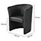 NowyStyl CLUB fauteuil de cocktail, cuir véritable, entièrement rembourré, hauteur d'assise 455 mm, noir