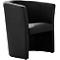 NowyStyl CLUB fauteuil de cocktail, simili cuir (100% polyester), entièrement rembourré, hauteur d'assise 455 mm, noir