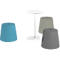 NowyStyl Pouf Set Versi, 3 poufs avec table, bleu/gris foncé/gris clair/blanc