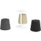 NowyStyl Pouf Set Versi, 3 poufs avec table, noir/gris/beige/blanc