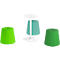 NowyStyl Pouf Set Versi, 3 poufs avec table, vert/vert clair/turquoise/blanc