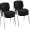 NowyStyl Set de chaises empilables ISO BASIC, sans accoudoirs, empilable jusqu'à 12 pièces, housse noire, piétement argent chromé, 8 pièces