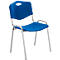 NowyStyl Silla de visita, H 470 mm x A 460 mm x P 410 mm, de plástico, con armazón de acero, pies antirayaduras, apilable, azul aluminio