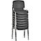 NowyStyl stapelstoelenset ISO BASIC, zonder armleuningen, stapelbaar tot 12 stuks, bekleding antraciet, frame chroom zilver, 8 stuks