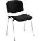 NowyStyl stapelstoelenset ISO BASIC, zonder armleuningen, stapelbaar tot 12 stuks, bekleding zwart, frame chroom zilver, 8 stuks