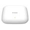 Weißer D-Link WLAN-Access Point. Oben das Logo, darunter eine kleine grüne LED.