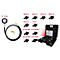 Set mit Manometer und Adaptern in einer schwarzen Box.