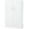 Office cupboard, 3OH, lockable, with overlay doors, W 800 mm, traffic white