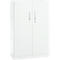 Office cupboard, 3OH, lockable, with overlay doors, W 800 mm, traffic white
