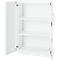 Office cupboard, 3OH, lockable, with overlay doors, W 800 mm, traffic white