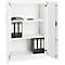 Office cupboard, 3OH, lockable, with overlay doors, W 800 mm, traffic white