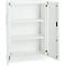 Office cupboard, 3OH, lockable, with overlay doors, W 800 mm, traffic white