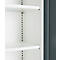 A white bookshelf with three shelves, dark screws, and a grey side panel.
