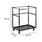 Offre complète : chariot de transport mobile et 5 tables hautes Quickstep - Ø 700 x H 1100 mm - résistantes aux désinfectants - blanc - sans ouverture de parasol