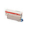 Une cartouche de toner OKI devant son emballage, sur fond blanc.