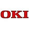 OKI-Logo in Rot. Der Schriftzug ist vor weißem Hintergrund platziert.
