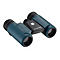 Jumelles bleues et noires sur fond blanc, marque Olympus.