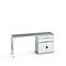 Onderbank Bott verso, linoleumblad, 2 laden, 1 deur, 1 plank, B 2000 x D 600 x H 930 mm, lichtgrijs