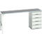 Onderbank Bott verso, linoleumblad, 5 laden, B 2000 x D 600 x H 930 mm, lichtgrijs