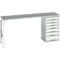 Onderbank Bott verso, linoleumblad, 7 laden, B 2000 x D 600 x H 930 mm, lichtgrijs