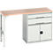 Onderbouw Bott verso, multiplex legbord, 2 laden, 1 deur, 1 legbord, B 1500 x D 600 x H 930 mm, lichtgrijs