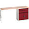 Onderzetter Bott verso, multiplex legbord, 2 laden, 1 deur, 1 legbord, B 2000 x D 600 x H 930 mm, lichtgrijs/paarsrood