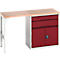 Onderzetter Bott verso, multiplex plank, 2 laden, 1 deur, 1 plank, B 1500 x D 600 x H 930 mm, lichtgrijs / paarsrood