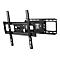 Schwarze, schwenkbare TV-Wandhalterung aus Metall vor weißem Hintergrund.