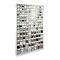 Opbergbakkast, volume 635 l, 154 uitneembare opbergboxen met verzonken greep, B 1270 x D 250 x H 2000 mm, l.grijs/transparant