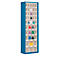 Opbergkast, inhoud 333 l, 43 uitneembare kantelbakjes met verzonken greep, B 665 x D 250 x H 2000 mm, gentiaanblauw/transparant