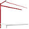 Opbouwframe met giek, Aanbouwtafel SPECIAAL werktafel-/werkbank UNIVERSAL/PROFI, 2000 mm, robijnrood