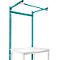 Opbouwframe met giek, Basistafel SPECIAAL werktafel-/werkbank UNIVERSAL/PROFI, 1250 mm, waterblauw